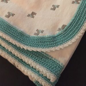 receiving blanket hand made crochet edge
